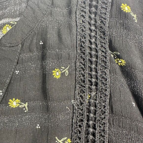 Maurices Women’s‎ Black & Yellow Floral Print Button Front Top Sz XXL linen-feel - Picture 12 of 16